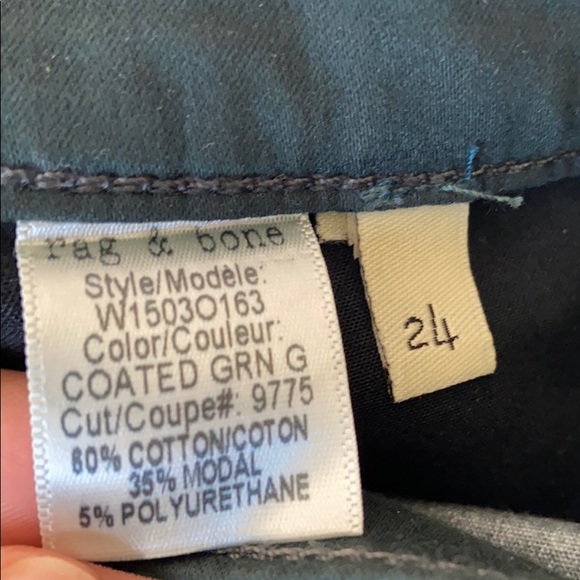 Rag & bone green coated leggings size 4 - 150 - Picture 7 of 7